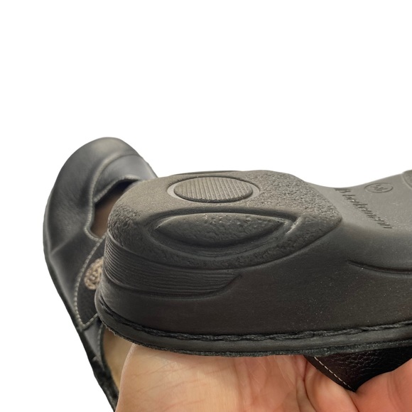 BERKEMANN Berkoflex Clog Black Leather Slip On Clog Mule Wedge Comfort Shoe 7.5 - Picture 10 of 12